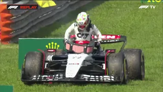 Yuki Tsunoda has an engine failure on the formation lap | 2023 Italian GP