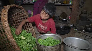 Cooking technology of green curry recipe || Village life