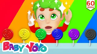 The Colors Song (Colorful Candies) + more nursery rhymes & Kids songs - Baby yoyo