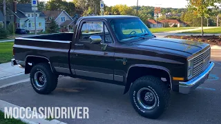 1984 Chevrolet K10 Scottsdale Square Body 4x4 - POV Binaural Audio - Test Drive Around The Block