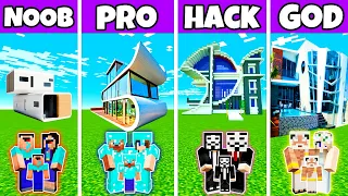 Minecraft: FUTURE AWESOME HOUSE BUILD CHALLENGE - NOOB vs PRO vs HACKER vs GOD / Animation