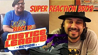 SUPER REACTION BROS REACT & REVIEW Justice League Action Comic Con Highlight Reel!!!!