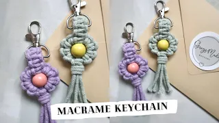 Macrame Keychain Tutorial, DIY Macrame Flower Keychain with Beads, Quick and Easy macramé idea
