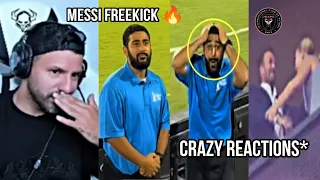 Aguero, Security Guard, Beckham Family Crazy Reactions to Messi Freekick Goal 😱