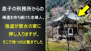 息子の出所を待ちわびていた老婆。ある日、強盗が家に押し入り、そこで見たものに驚愕！