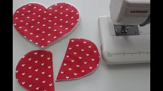 Шьем оригинальный подарок. Прихватка-сердце. We sew a potholder in the shape of a heart.
