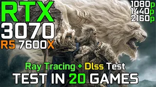 RTX 3070 + R5 7600X | Test in 20 Games | Ray Tracing & Dlss Test | 1080p 1440p & 4k | 2023