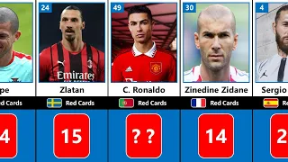Top 50 Player Who Received Most Red Card In Football History. | Football Comparison