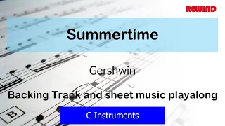 Summertime (Gershwin) Flute Violin  Backing Track and Sheet Music