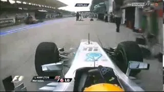 Hamilton wrong pit stop in mclaren box!