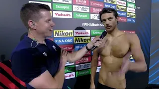 Thomas Ceccon wins 100 backstroke men Budapeste 2022 WR