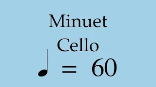 Suzuki Cello Book 3 | Minuet | Piano Accompaniment | 60 BPM