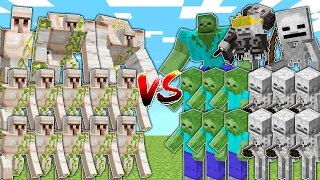 IRON GOLEM ARMY vs ZOMBIES & SKELETONS in Mob Battle
