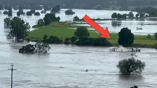 House floating in the river near Taree