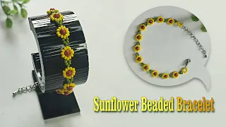 Sunflower Beaded Bracelet | Beaded Bracelet Tutorial