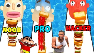 SHINCHAN PLAY SANDWICH RUN GOES WRONG | NOOB VS PRO VS HACKER | DREAM SQUAD