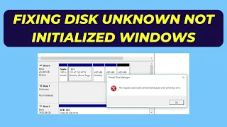 Fixing Disk Unknown Not Initialized Windows