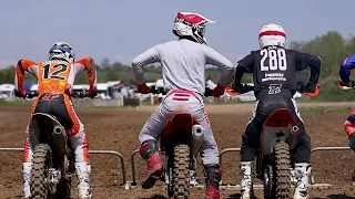 Brandon Benjamin onboard his crf 450 at Grittenham with Corsham ssc