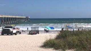 Sunny day at Wrightsville Beach overshadowed by rip current rescues brought on by rough seas