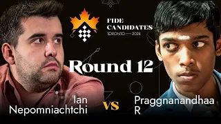 Round 12 | Ian Nepomniachtchi vs Praggnanandhaa R | FIDE Candidates 2024