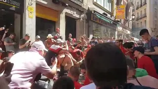 Liverpool Fans Singing Allez Allez Allez In Madrid Streets