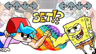 FNF Characters Tournament with Spongebob Characters | POP-IT Battle | FRIDAY NIGHT FUNKIN ANIMATION