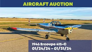 1946 Ercoupe 415-C // Easy To Fly Classic // N2078H  ** Online Auction Starts January 24, 2024