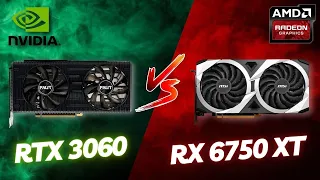 RTX 3060 vs RX 6750 XT - 1080p - Teste comparativo em 8 jogos