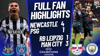 Newcaslte DESTROY PSG & Mbappe! Newcastle 4-1 PSG Highlights | RB Leipzig 1-3 Man City