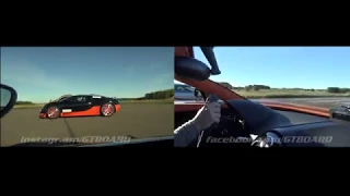 [4k 50p] DUAL VIEW Koenigsegg Agera R vs 1200 HP Bugatti Veyron Grand Sport Vitesse