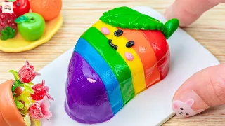 Miniature Rainbow Chocolate Cake 🌈Miniature Mango Rainbow Fondant Cake  | 1000+ Miniature Ideas