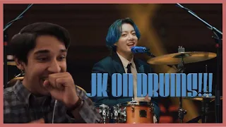 BTS 'Dynamite' Music On A Mission | REACTION!! JUNGKOOK ON THE DRUMS!!!