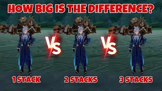 Neuvillette 1 Stack vs 2 vs 3 Stacks Passive Gameplay &  Damage Showcase! How Big Is The Difference?