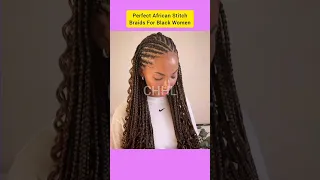 Perfect African Stitch Braids For Black Women | Braided Cornrows Hairstyle | Layer Braids #shorts