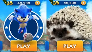Sonic Dash vs Real Life Hedgehog - Movie Sonic vs All Bosses Zazz Eggman All 61 Characters Unlocked