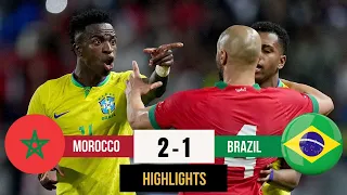 Morocco Vs Brazil 2-1 All Goals & Extended Highlights HD 2023