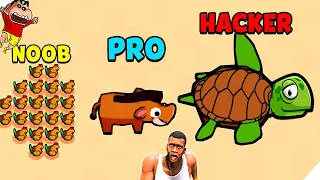 SHINCHAN  NOOB vs PRO vs HACKER in Slide War Tame Animals with FRANKLIN & CHOP | DREAM SQUAD