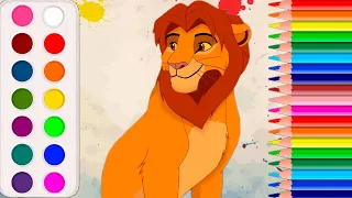 Рисую Симбу из мультфильма «Король Лев»