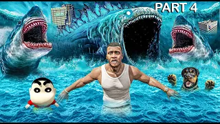 Surviving Biggest Tsunami with Bloop Biggest Fish in GTA 5! Bloop the Sea Monster Part 4