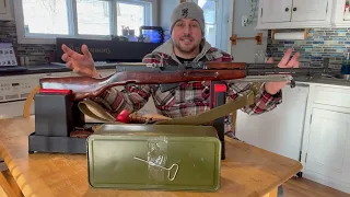 UNBOXING A 50 year old SPAM CAN OF 7.62 x 39MM ammunition and my new RUSSIAN SKS-45 RIFLE