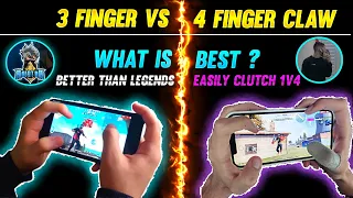 3 FINGER VS 4 FINGER CLAW FREE FIRE | BETTER THAN PC PLAYERS | THREE FINGER CUSTOM HUD | FREE FIRE