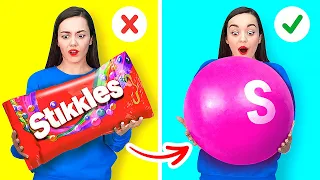 CRAZY 10000 SKITTLES HACKS || Colorful Candy Hacks And Ideas By 123 GO GOLD!