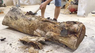 Interesting Process When Processing Rotten Wood // Making A Beautiful Wooden Tile Dining Table