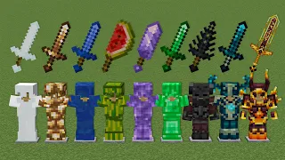 Which all armors and all swords is stronger in Minecraft experiment ?