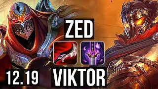ZED vs VIKTOR (MID) | 10/0/3, 2.3M mastery, 1400+ games, Legendary | KR Grandmaster | 12.19