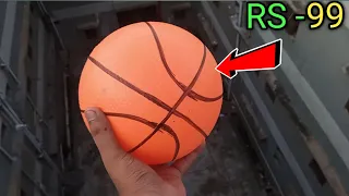 जब हमने basketball को 100 feet से गिराया | basketball | experiment siddh