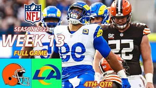 Cleveland Browns Vs Los Angeles Rams 12/3/23 FULL GAME 4TH Week 13 | NFL Highlights Today