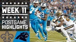 Saints vs. Panthers | NFL Week 11 Game Highlights