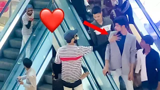 TOUCHING HANDS ON THE ESCALATOR PRANK | Gay Escalator prank |By Ansari Ayaan Ali | Prank Baaz