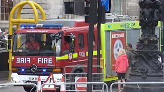 London Fire Brigade Fire Rescue Unit Responding against traffic